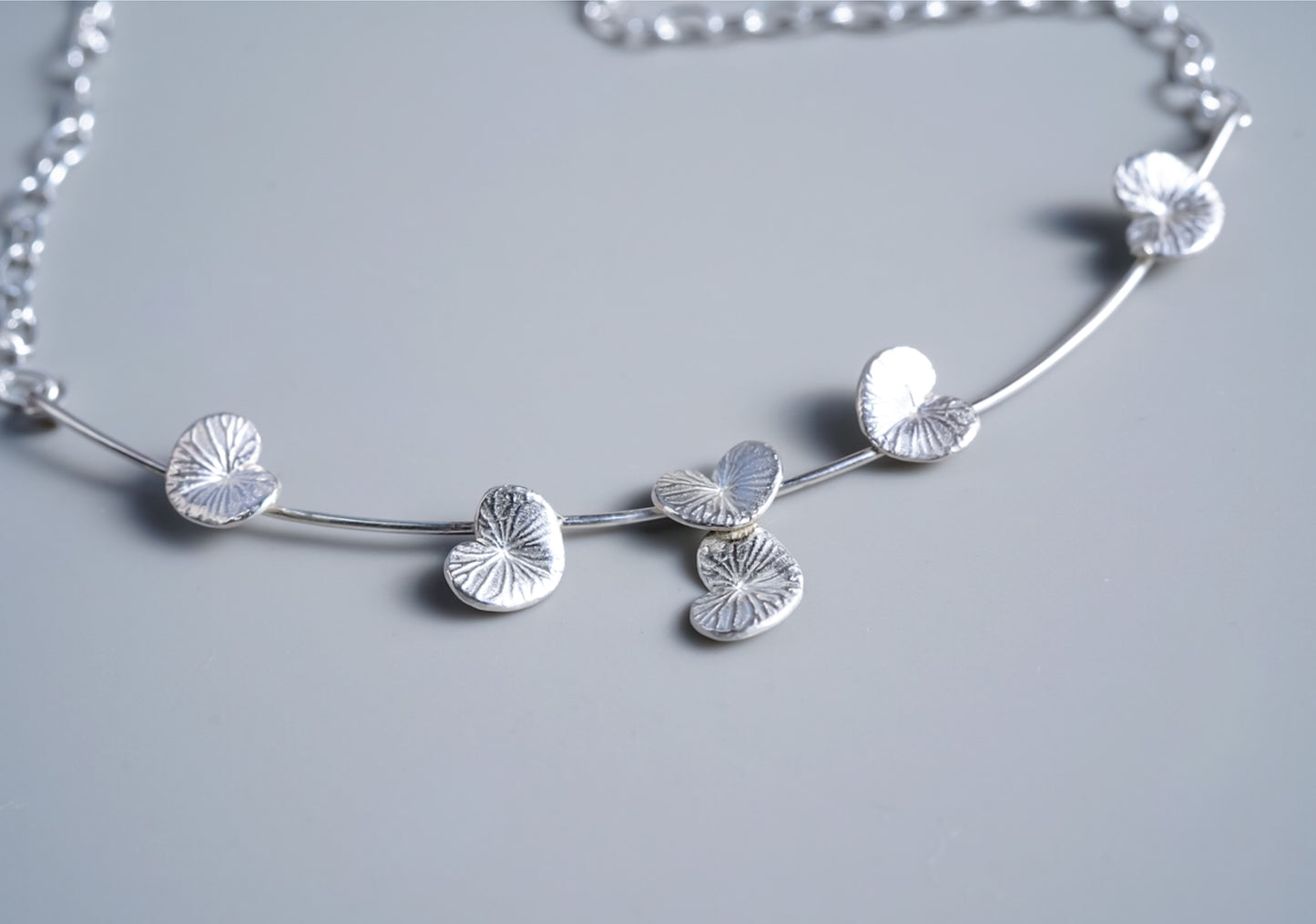 Lotus Leaf Simple Necklace in Sterling silver