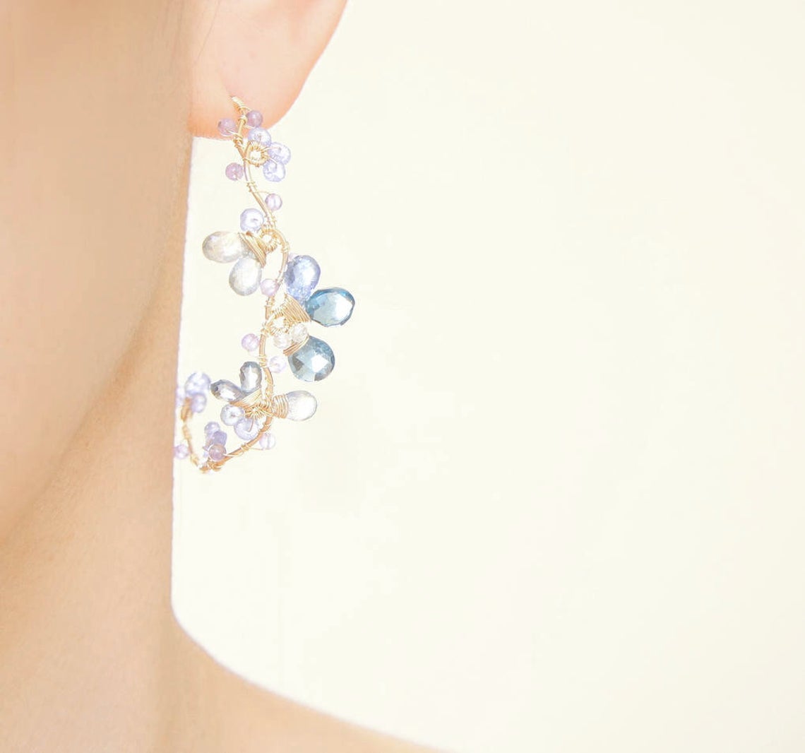 London Blue Topaz Hoop Earrings