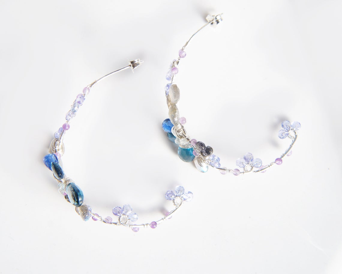 London Blue Topaz Hoop Earrings