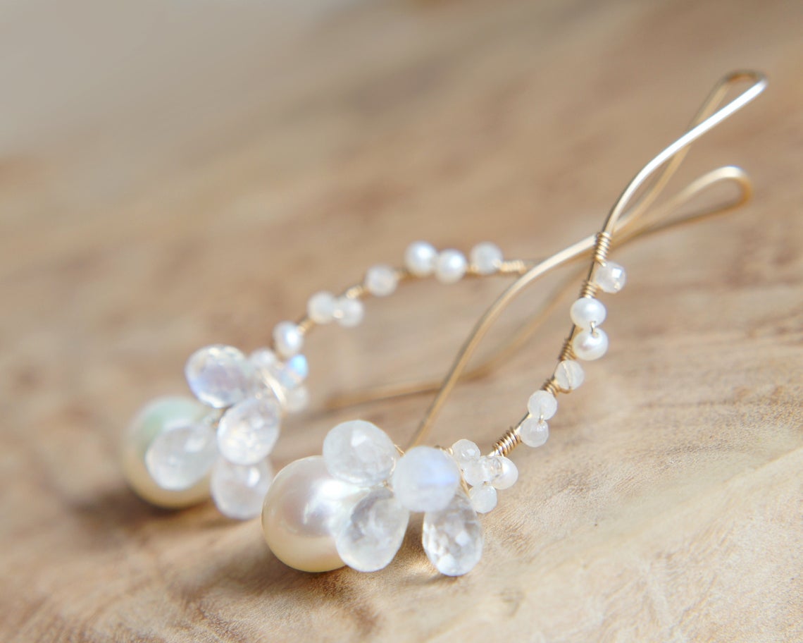 Japanese Akoya Pearl Wedding Earrings in Sterling silver